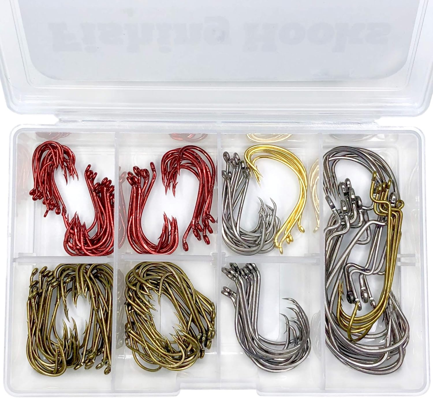 Tailored Tackle Fishing Hooks Kit 150 Pc Accessories Box | EWG Worm, Octopus, Bait Holder, Circle Fish for Freshwater Bass Trout Catfish Panfish Crappie Bluegill | Hook Supplies for Gear and Equipment : Sports & Outdoors