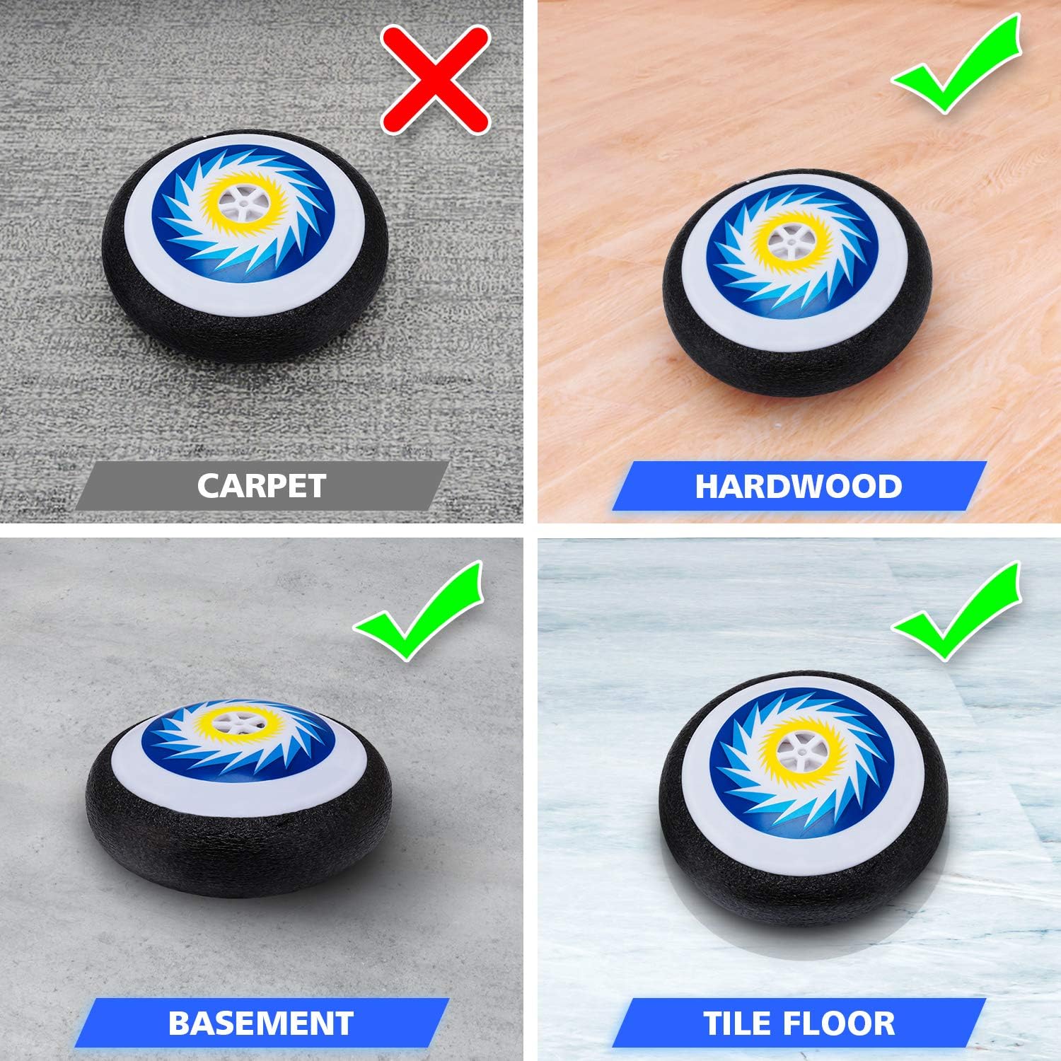 Hover Hockey Set Boys Toys, Hovering Hockey Game with 2 Goals and Led Lights, Indoor Air Soccer Hover Ball Gifts for 3 4 5 6 7 8 9 10 11 12 Year Old Kids: Toys & Games