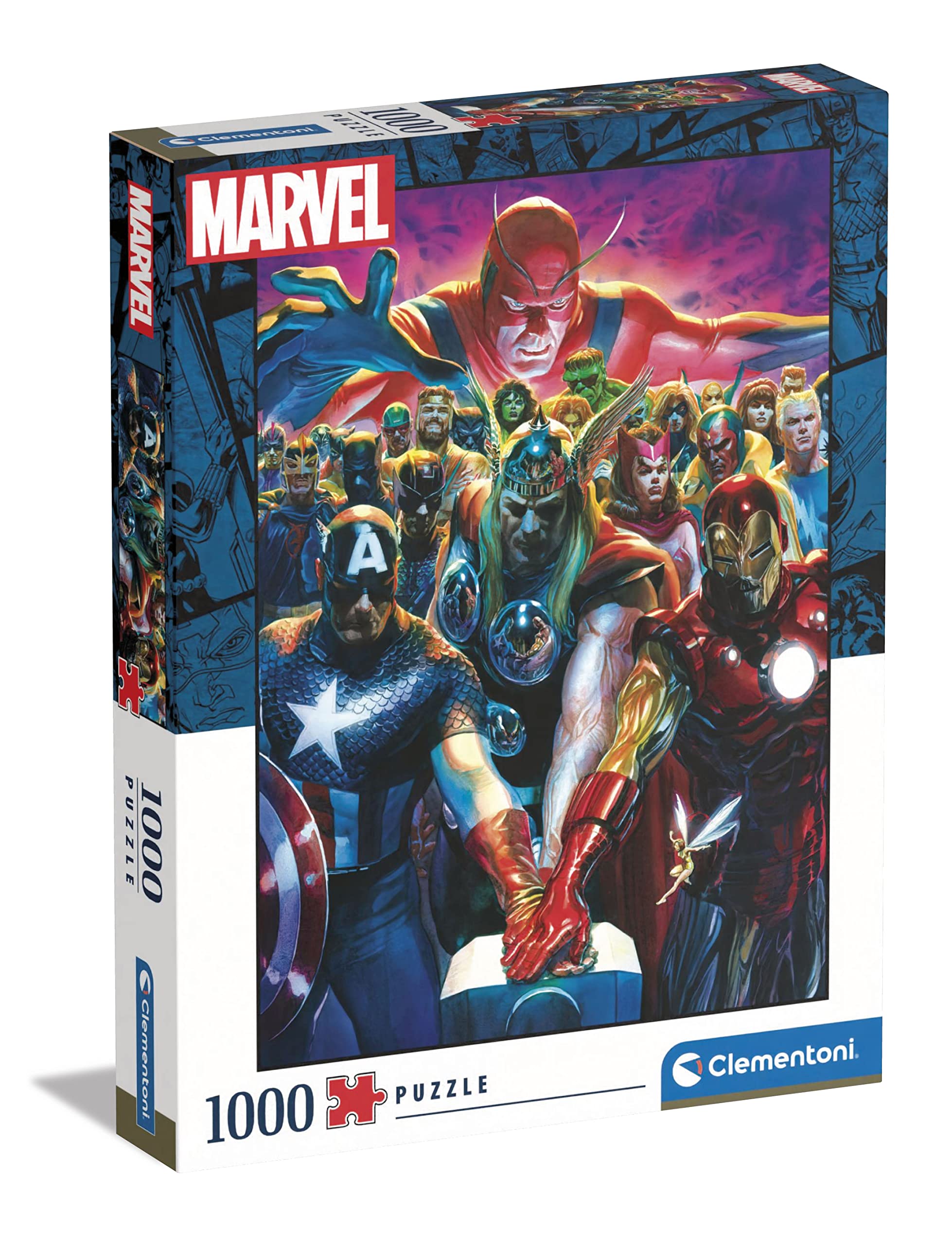 Clementoni - 39672 - Puzzle Marvel The Avengers - Jigsaw Puzzle 1000 Pieces, Made In Italy, Jigsaw Puzzle For Adults