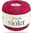 YarnArt Violet – 100% Mercerized Cotton Crochet & Knitting Yarn – Soft & Durable Lace Thread for Embroidery, Doilies & DIY Crafts – 1 Skein (50g, 282m) (6358)