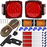 LINKITOM Submersible LED Trailer Light Kit, Super Bright Brake Stop Turn Tail License Lights for Camper Truck RV Boat Snowmobile Under 80" Inch, IP68 Waterproof, DOT Compliant