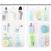 2 Pack Mesh Shower Organizer, 7 Pockets Quick Dry Shower Caddy Hanging | Cruise Essentials Shower Caddy Must-Have, Portable Foldable Toiletry Storage Bag for Dorm, Gym, Camping, Travel, RV, 6 Hooks