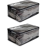 Hefty Storage Bags Extra Large Double Zipper Backpack, Heavy Duty Water Resistant Moving Totes with Shoulder Straps, Foldable Reusable Packing Organizers, 2 Pack (X-Large Black)