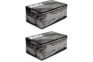 Hefty Storage Bags Extra Large Double Zipper Backpack, Heavy Duty Water Resistant Moving Totes with Shoulder Straps, Foldable Reusable Packing Organizers, 2 Pack (X-Large Black)