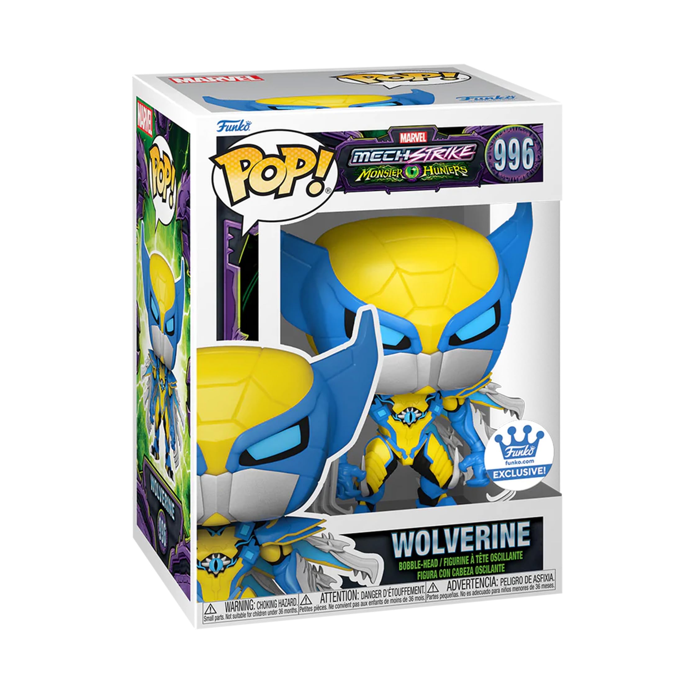 FUNKO POP! Marvel MECH Strike Monster Hunters Wolverine #996 Box & Protector Include