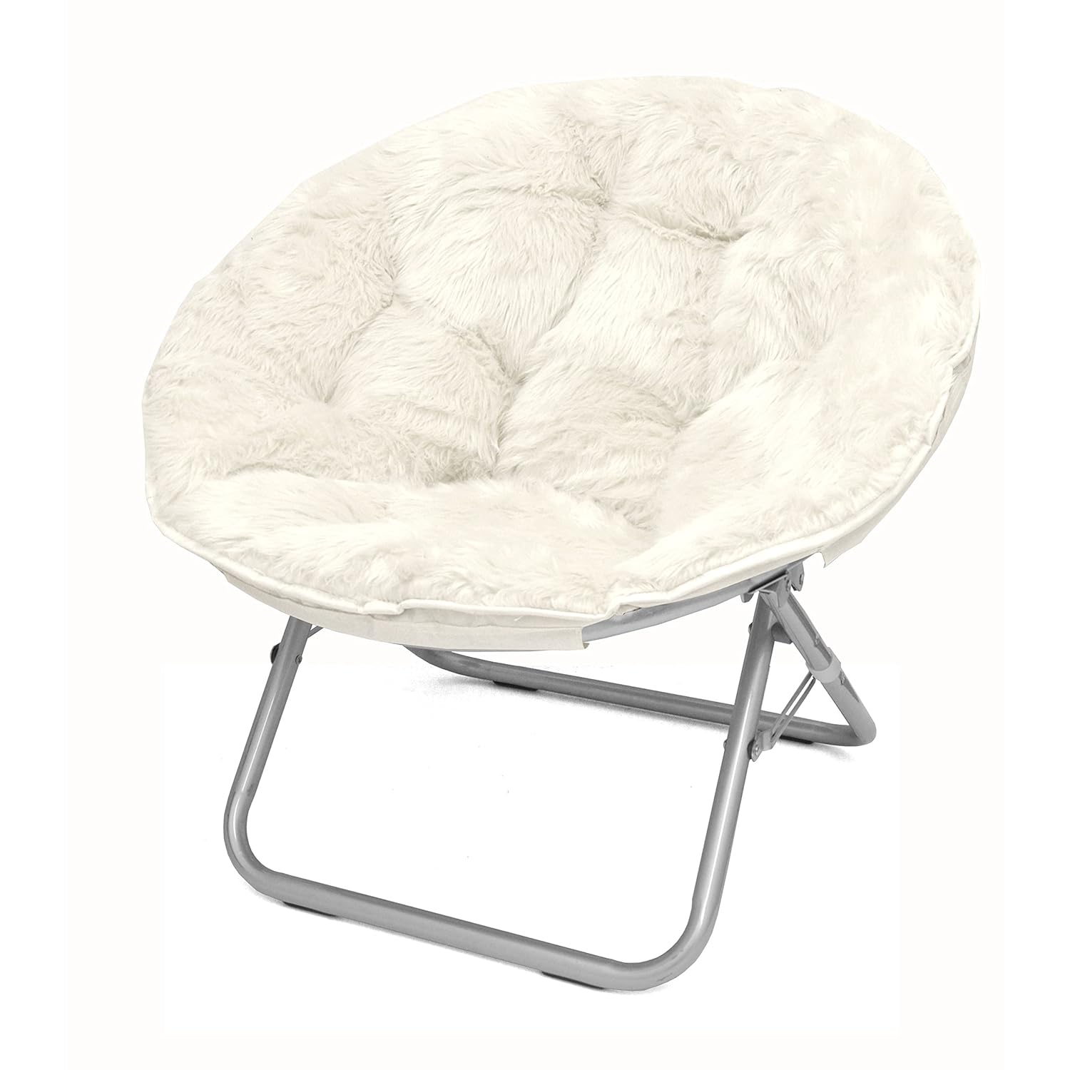 Faux Fur Saucer Chair White MarianWhat