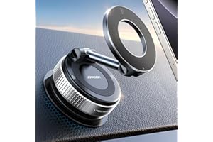 JOYROOM Magsafe Car Mount, Vacuum Car Phone Mount with Strong Magnet, 360° Metal Strut Suction Cup Phone Mount for iPhone 17 Pro Max/16 15 14 13 12 Series& Android Magsafe Case,Silver