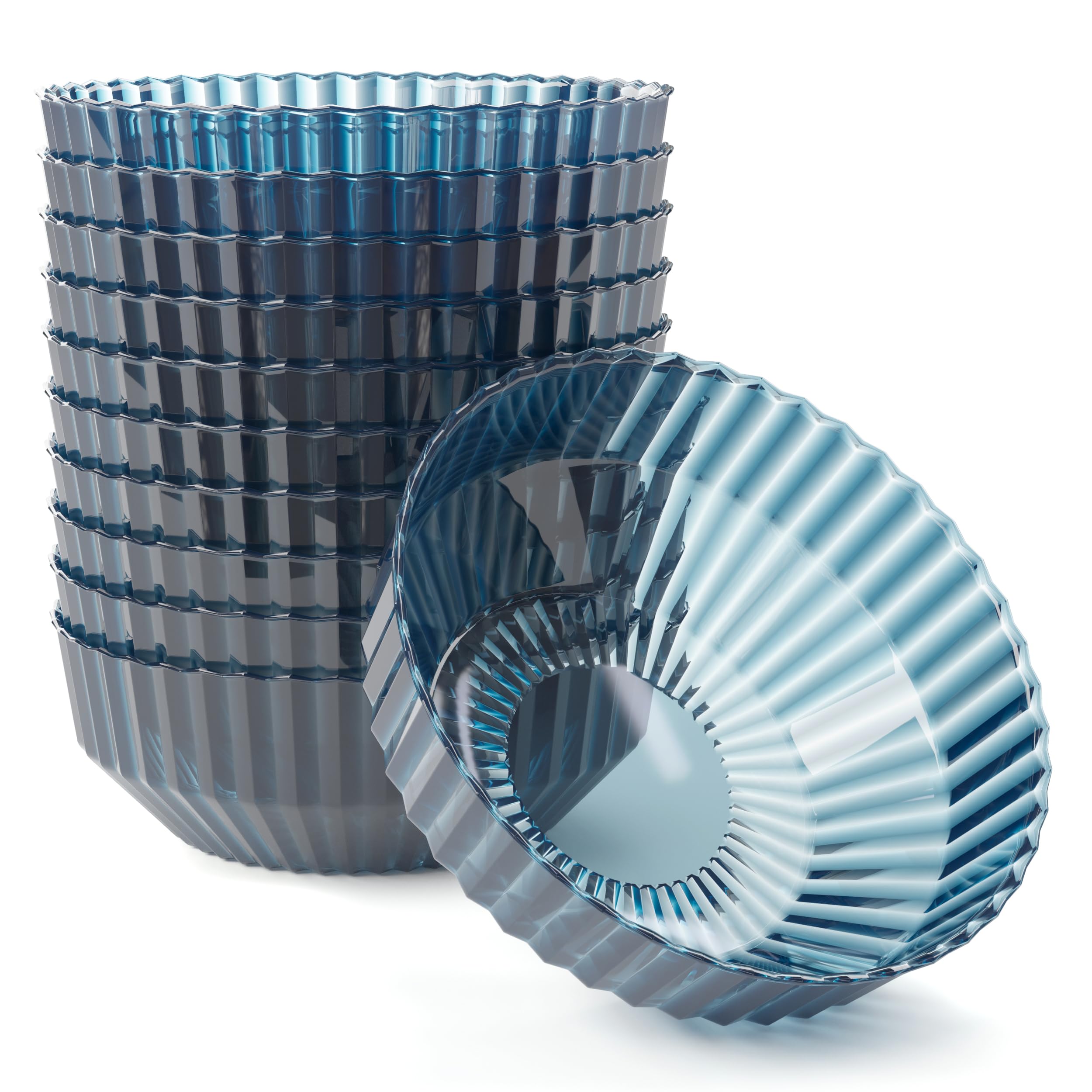 Photo 1 of Exquisite Blue Plastic Bowls Disposable - 16 Oz - 20 Count - Disposable Soup Bowls - Great for Weddings Parties And Formal Occasions