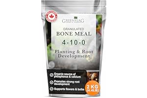 Green Flag Granulated Bone Meal Fertilizer for Plants 4-10-0 – 2 kg (4.4 lb) - Bone Meal Fertilizer for Vegetables & Flowers 