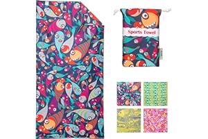 4Monster Microfiber Beach Towel Quick Dry,Super Absorbent Lightweight Travel Towel for Swimmers, Sand Free Camping Towel, Beach Towels for Pool,Swim,Water Sports,Yoga