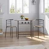 Yaheetech 3 Piece Dining Table & Chairs Set Compact with Storage Shelf view 2