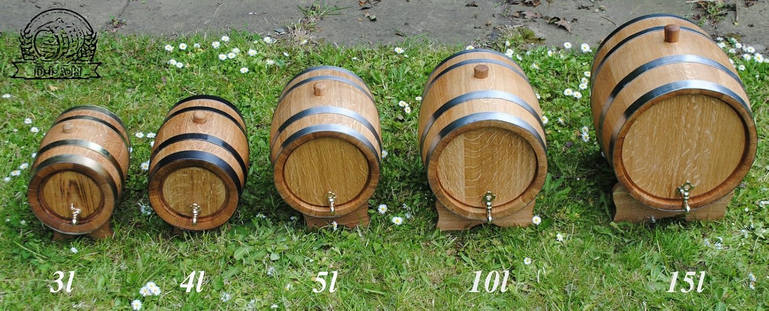 Oak Barrel Wooden Barrel Multiple Sizes (5L) Amazon.co.uk Kitchen & Home