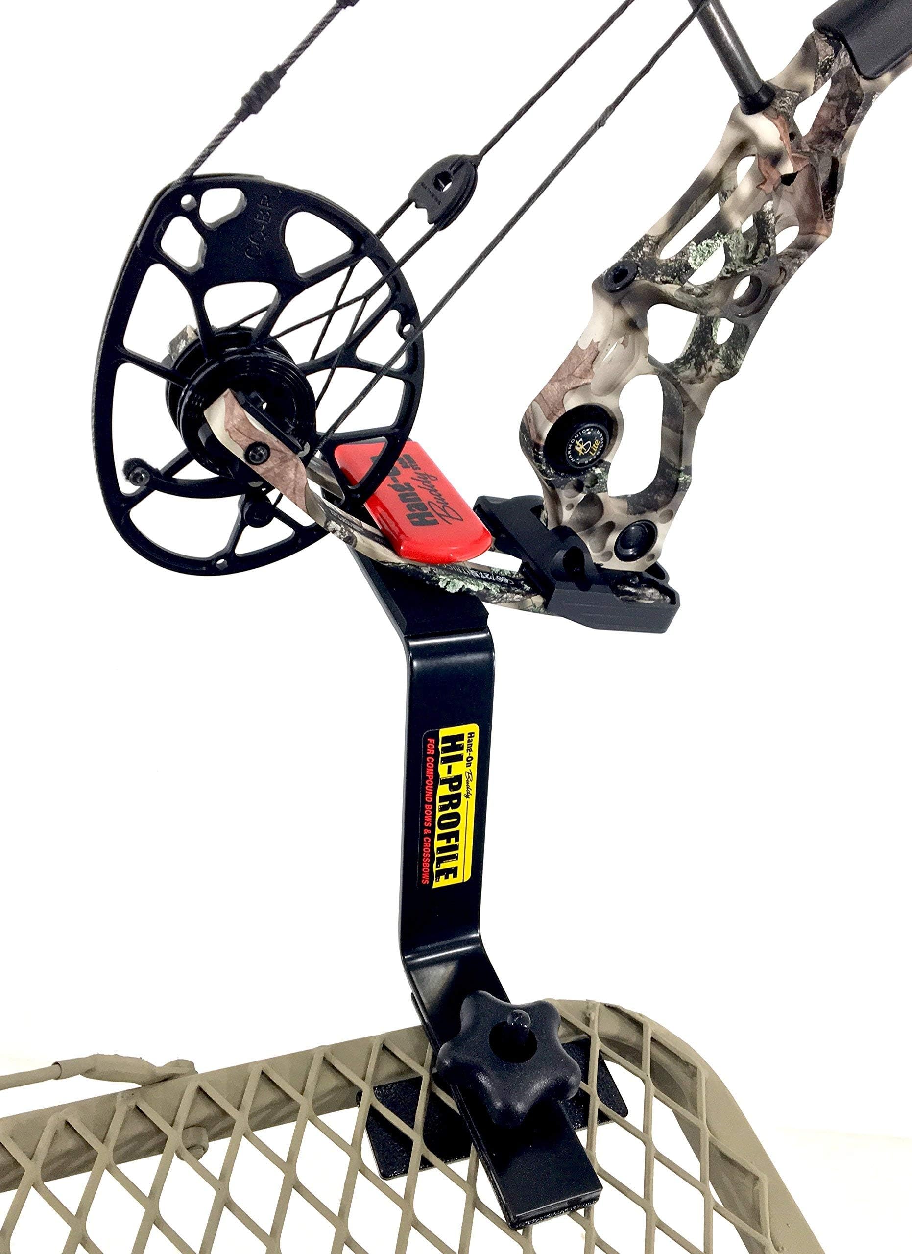 Bow Buddy Hi-Profile Hang-On Buddy Bow Hanger - Steel Bow Hangers for Tree Stand, Bow Hunting Accessories, Tree Stand Accessories for Hunting for Compound or Crossbow, Bow Holder Archery