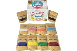 CuteyCo Crafty Sand Pack - 10 Colors: 11 lbs of Vibrant Craft Sand & Play Sand