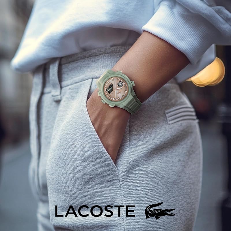 Montre Quartz Multifonction Analogique-Digitale pour Femme Collection LC33 avec Bracelet en Silicone Vert - 2001433