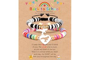 GBTBYS 2PCS Back to School Gifts Mommy and Me Bracelet First Day of School Matching Wish Bracelets Dinosaur Set for Mother Daughter Mom Son