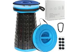 ALEVMOOM 2025 Upgraded XXL Collapsible Stool with Cushion 19.7",1000lbs Max Weight,Wider & Taller Pop Up Seat, Heavy Duty Portable Retractable Folding Chair or Travel Foot Rest for Camping & Outdoors