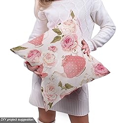 Ambesonne Floral Fabric by The Yard, Vintage Style