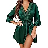 Avidlove Women's Kimono Robe Short Satin Pure Short Silky Robes