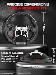 Carbon Fiber Steering Wheel With Black Perforated