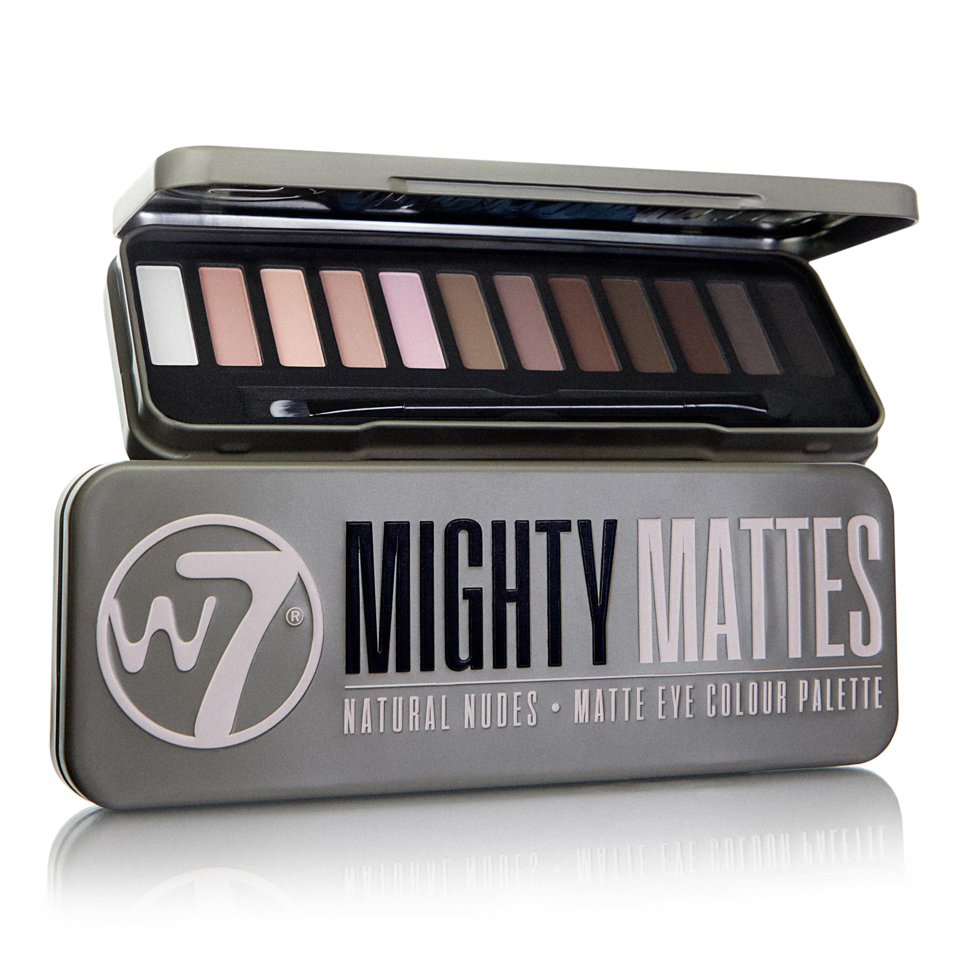 W7 Mighty Mattes Eyeshadow Palette - 12 Natural Nude Colours - Flawless Long-Lasting Makeup