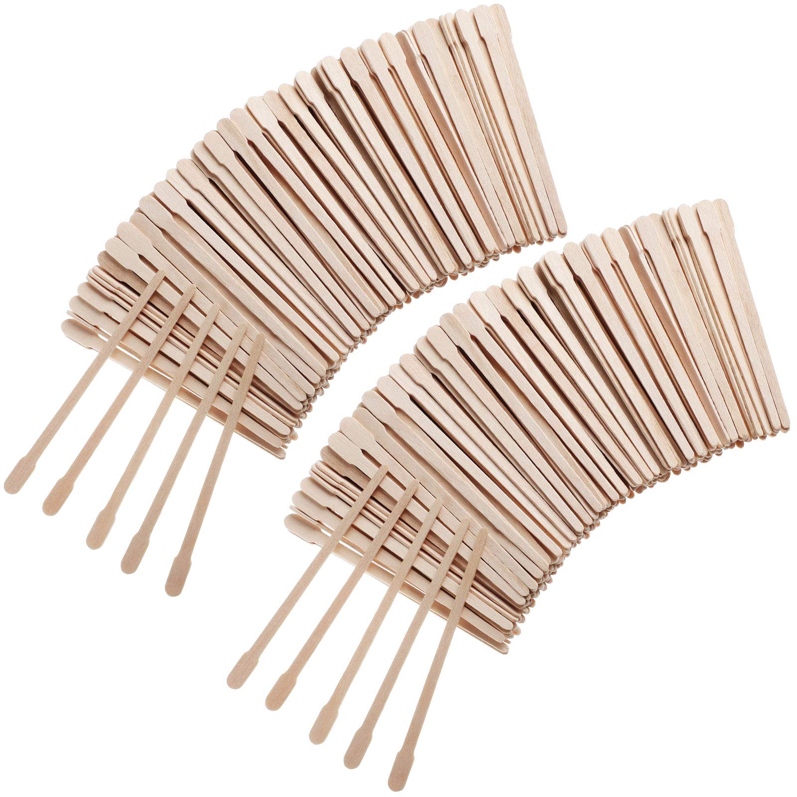 500 Pieces Small Wax Spatulas Wooden Wax Sticks Eyebrow Waxing Applicators Wood Craft Sticks Face Body Hair Removal Sticks