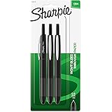 Sharpie 1753176 Retractable Pen, Fine Point, Black, 3-Count