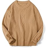 Zeagoo Cable Knit Sweater Women Crewneck Long Sleeve Sweater 2024 Fall Chunky Vintage Pullover Tops