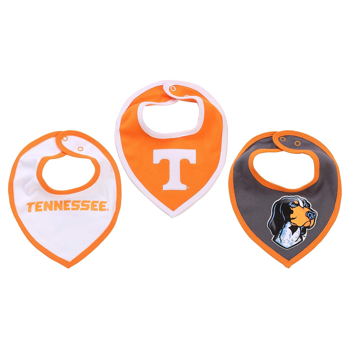 NCAA Tennessee Volunteers Baby Bib Set 3 Pcs for Boy or Girl
