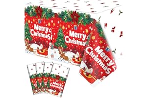 DVAORC 4 Pack Christmas Table Cloth Christmas Party Tablecloth Xmas Party Decoration Christmas Party Table Cover Xmas Table Cover with Christmas Tree and Snowflake 51 X 86 in