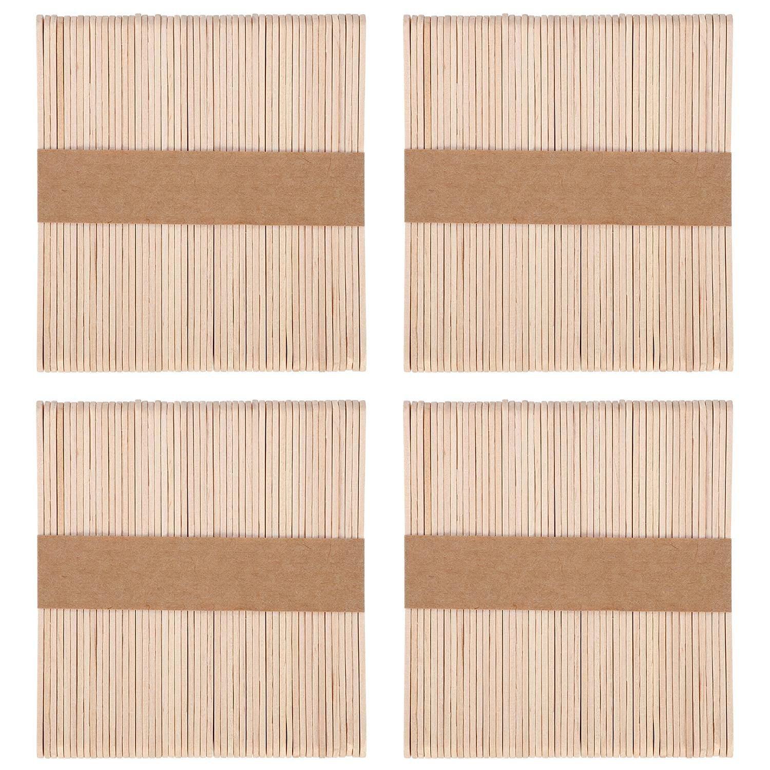 Vinsani 200pcs Natural Wooden Lolly Sticks – Smooth Craft Popsicle Kids Lollipop Sticks - Perfect for Desserts (Ice Creams, Cakesicles, Lollypops), Kids DIY Art Project and Crafts – 11.2 X 1CM