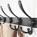 Dseap Coat Rack Wall Mount 74cm 8 Triple Hooks Stainless Steel Black view 6