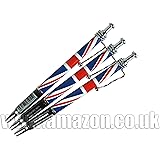 Union Jack Ballpoint Pens (3) - London Souvenir Wavy Clip Pens