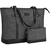 RAVUO Laptop Tote Bag for Women, Water Resistant 15.6 Inch Computer Handbag Purse Teacher Bag With Portable Small Pouch