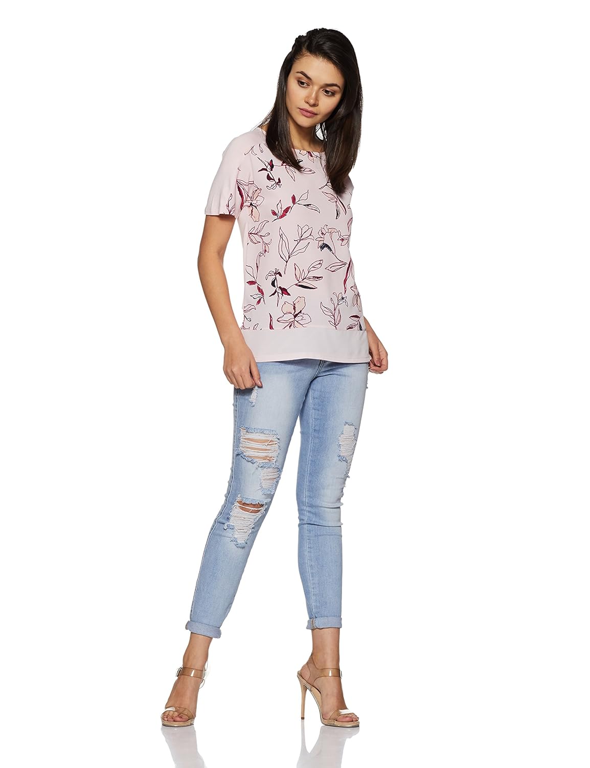 marks & spencer women's floral regular fit t-shirt
