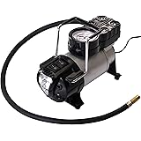 Air Tire Inflator - LED Flashlight Built-In - Pump to 150 PSI - Plug directly into Cigarette Lighter Socket of your Vehicle - Shows Easy to Read Analogue Reading - By Utopia Home