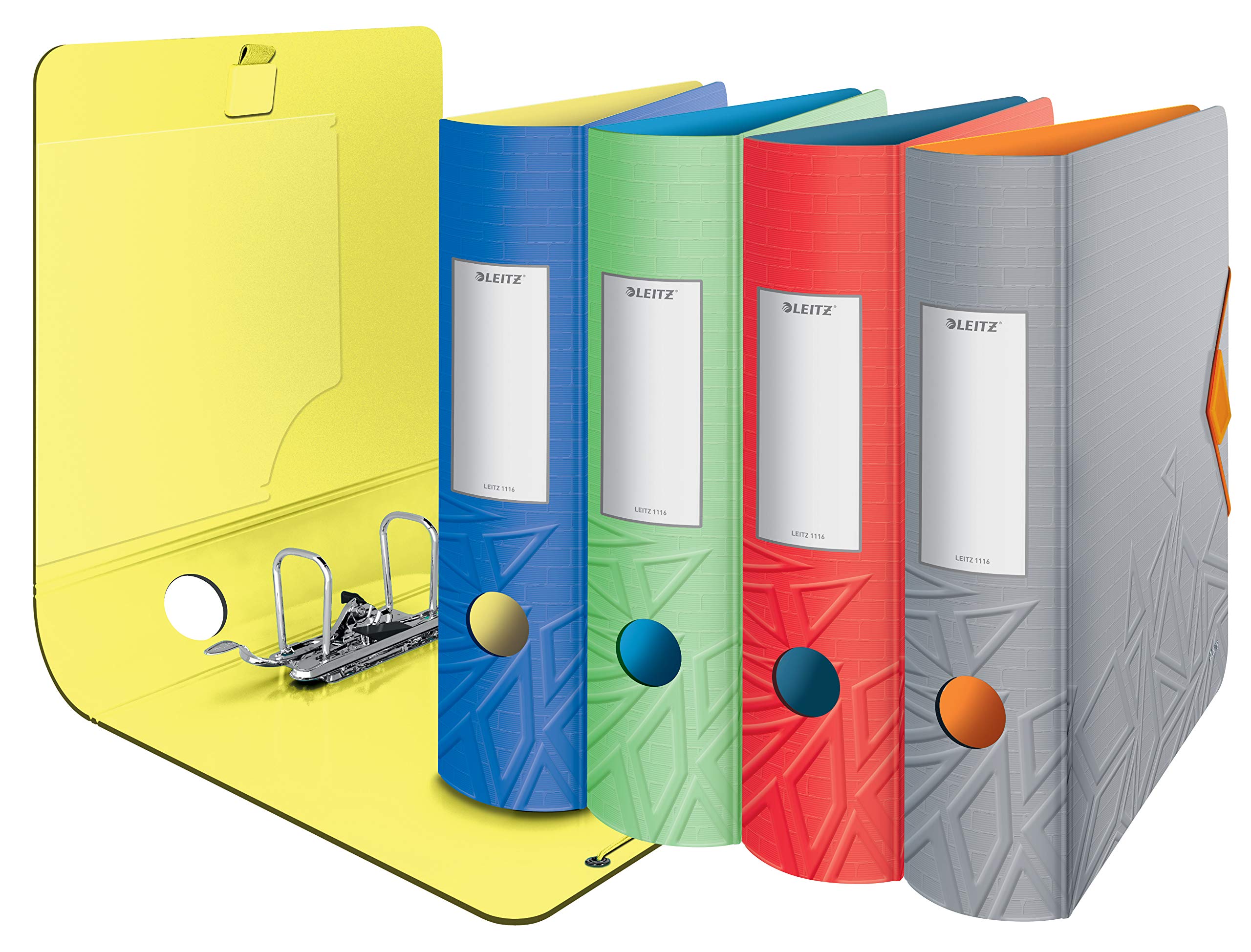 Leitz 180° Active Urban Chic A4 Lever Arch File, Assorted, Curved Spine 82mm Width, Elastic Fastening, Light polyfoam, Urban Chic, 11161099(Assorted colors)