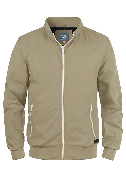 Blend Brad Herren Übergangsjacke Bomberjacke Nylonjacke mit Stehkragen