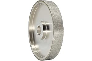CAQUXIL CBN Grinding Wheel 6 inch Dia x 1 inch Wide, 1 inch Arbor Hole, Sharpen High Speed Steel Cutting Tools, Diamond Grinding Wheel 80 Grit