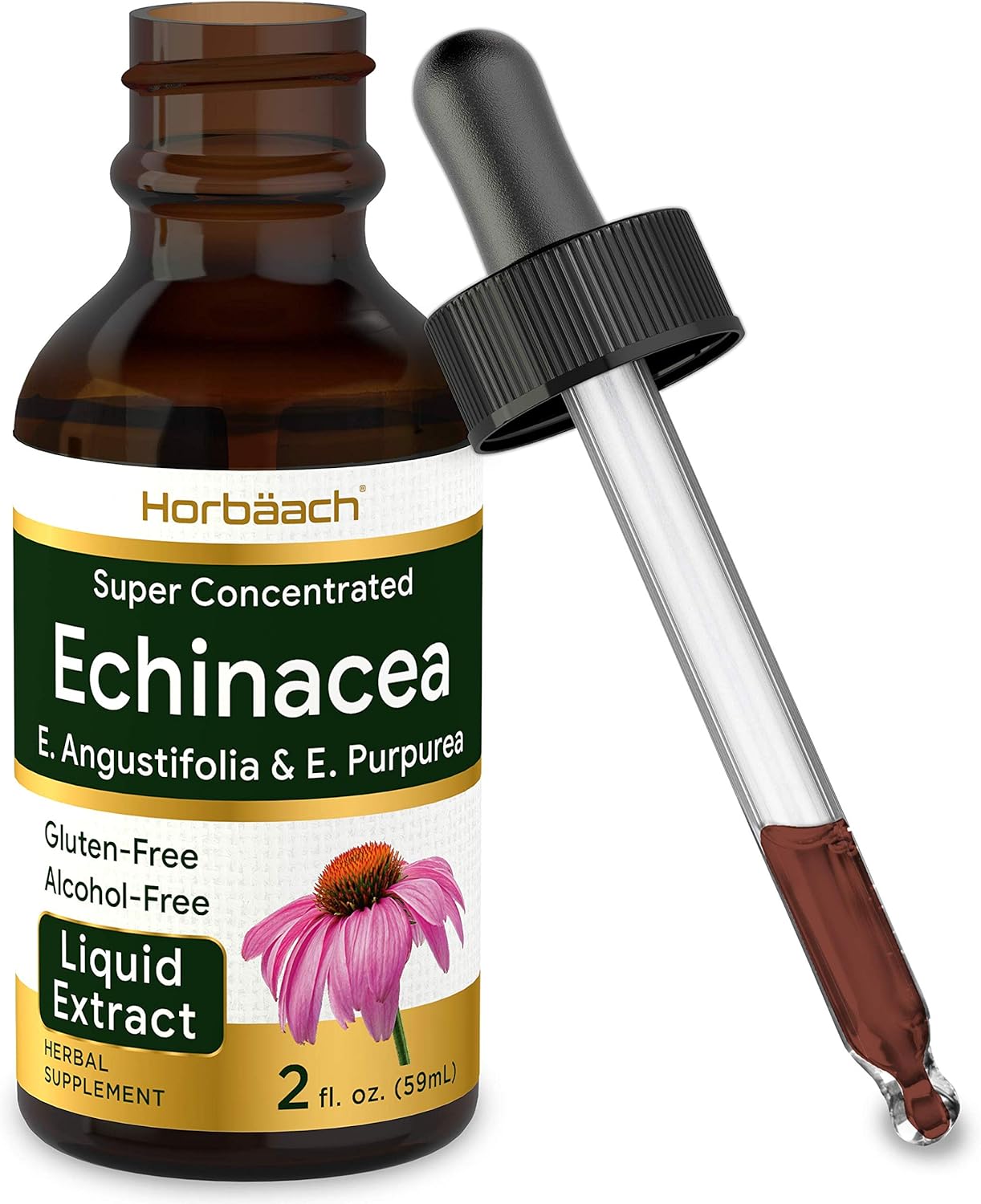 Echinacea Liquid Extract 2 fl oz Super Concentrated Drops Alcohol