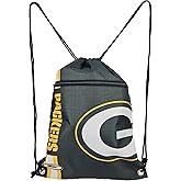 FOCO Green Bay Packers Big Logo Drawstring Backpack with Zippered Pocket Limited Edition NFL Gear for the NFC North Officially Licensed Packers Fan Gear