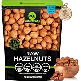 NUT CRAVINGS - Raw Hazelnuts Filberts with Skin (80oz - 5 LB) Unsalted | Shelled Bulk Nuts Packed Fresh in Resealable Bag - Kosher Healthy Snack, Food Assortments Ideal for Trail Mixed Nuts