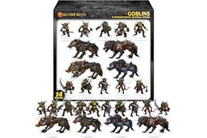 Skinny Minis D&D-Compatible Goblin Miniatures, 2D Miniatures with Double-Sided Graphics, Durable Acrylic DND Mini Figure