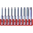 PB Swiss Tools Torx Plus Bit Block PB E6.716 CN | 100% Swiss Made | 10-Piece Bit Set with 10 Long E6 1/4" PrecisionBits Sized T6-T40