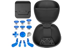 Sedicoca Complete Component Pack for Xbox Elite Wireless Controller Series 2 ,Includes 1 Carrying Case 1 Dock, 4 Paddles, 2 DPads,6 Thumbsticks,1Tool, for Xbox One Elite Series 2 Core Replacement Parts（blue ）