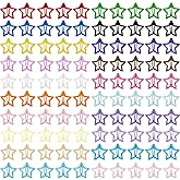 SAOROPEB Star Hair Clips Multicolor 2000s Y2K Hair Accessories-100PCS 1.18" | Snap Hair Barrettes Non Slip Star Metal Hair Clips for Girls Women