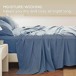 Bedsure Linen Sheets - King Size Sheets, Blend from