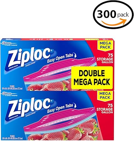 Amazon Co Jp ジップロック 収納バッグ ガロン メガパック 150枚 2パック 75枚 スポーツ アウトドア