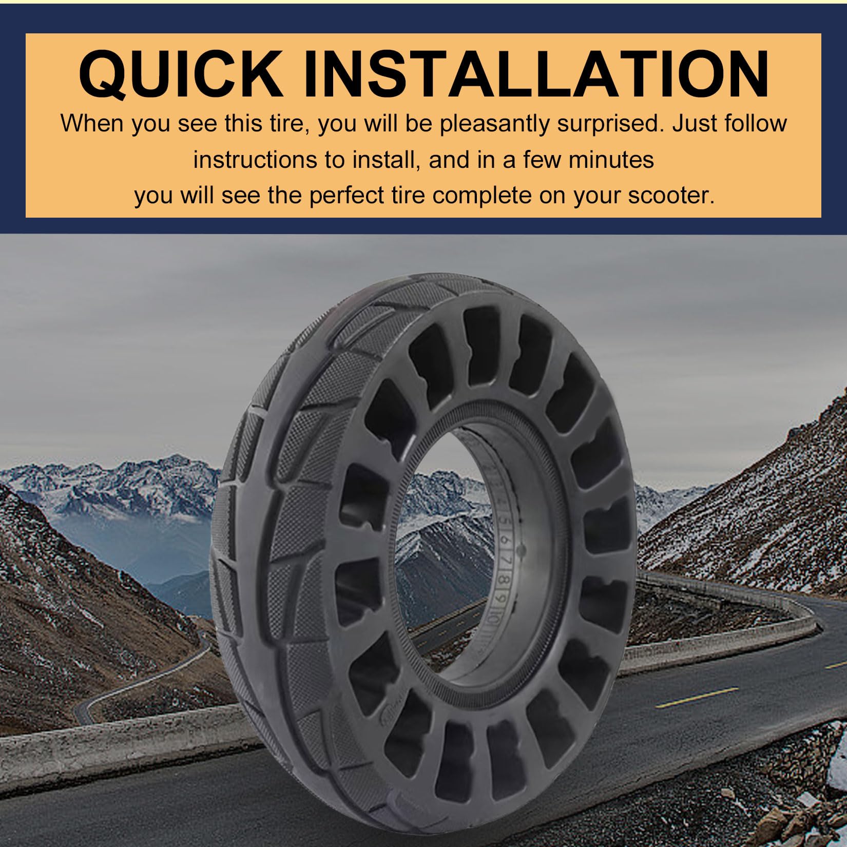 200x50 Solid Tire, 200x50 8''x2'' Scooter Replacement Wheels for Crazy Cart Razor Cart E100 E125 E150 E175 E200 E200s E225 Electric Scooter, 8 Inch Tubeless Rubber Solid Tires