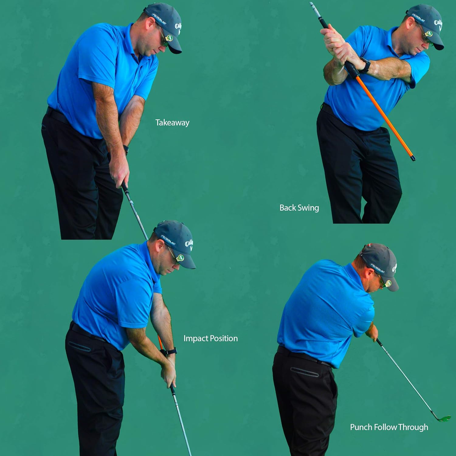 Anti-Flip Stick; Impact Golf Swing Training Aid | Teaches Proper Impact & Swing Plane | Golf Swing Trainer | Golf Chipping Practice Aid : Sports & Outdoors